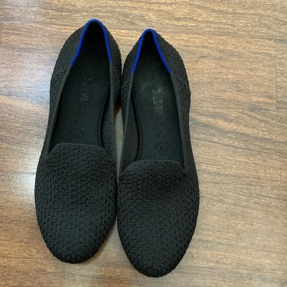 Rothy's Black Knit Loafers Sz 10